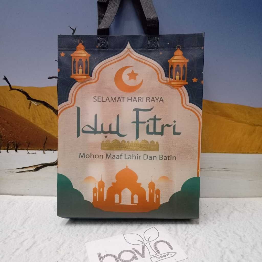 

TAS IDUL FITRI GOODIE BAG BINGKISAN HAMPERS LEBARAN TENTENGAN BELANJA SPUNBOND TOTE BAG