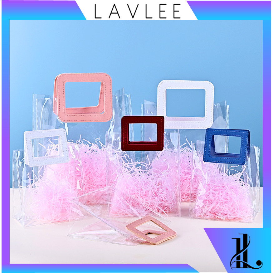 

Lavlee 6286 Hampers Bag Transparant / Goodie Bag Handle Serbaguna / Tas Kado Motif Polos / Handbag Gift Souvenir Transparant