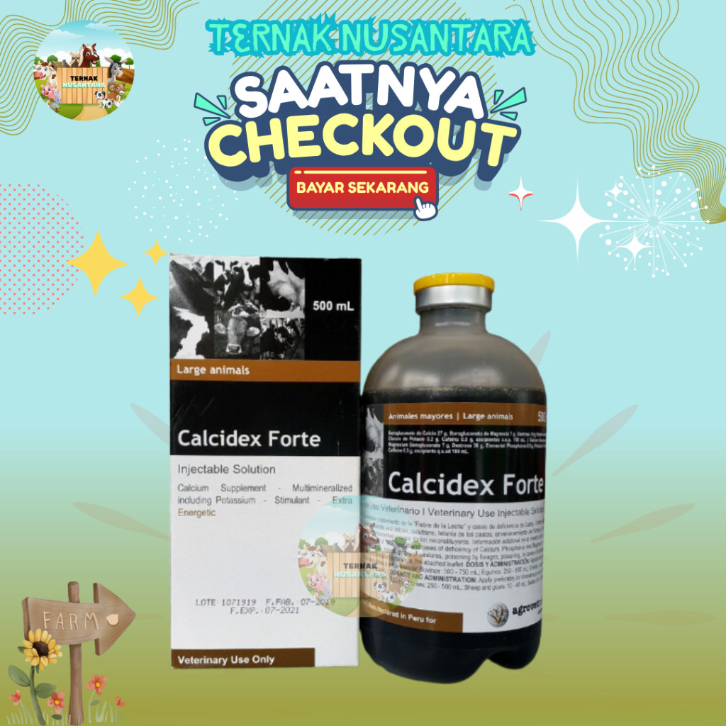 Calcidex Forte 500 ml - Mencegah Ketosis Milk Fever Ambruk Hewan Ternak