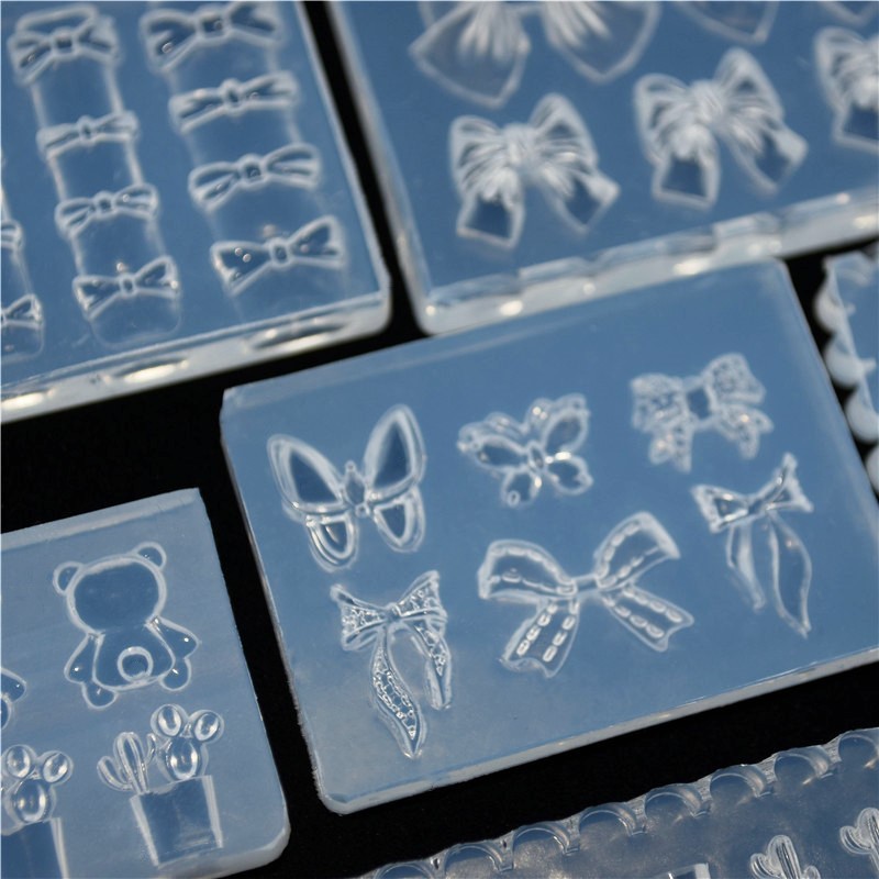 

SNASAN Bow Tiny Beads Butterfly Heart Nail Art Silicone Mould Jewelry Casting Mold Tool Earrings UV Epoxy Resin Silicone Mold