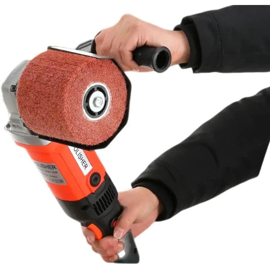 

Burnishing Polishing Machine Handheld Wheel Polisher Sander Wire Drawing Machine for Steel Metal Wood 110V 1400W 8 Speed Adjust
