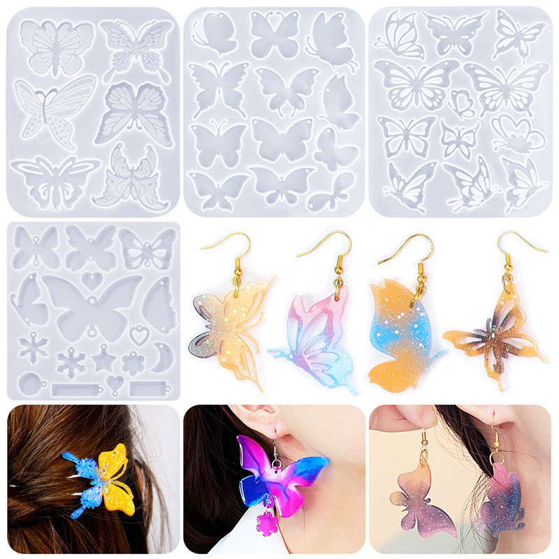 

Earring Pendants Silicone Mold DIY Epoxy Resin Animals/Butterflies/Snowflakes Pendant Charms Keychain Jewelry Crafts Mould Decor