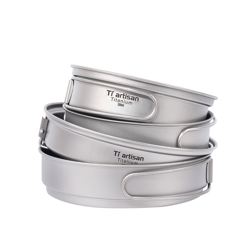 Tiartisan Camping Cookware Titanium Pot Frying Pan Portable Lightweight Outdoor Picnic Equipment Fry