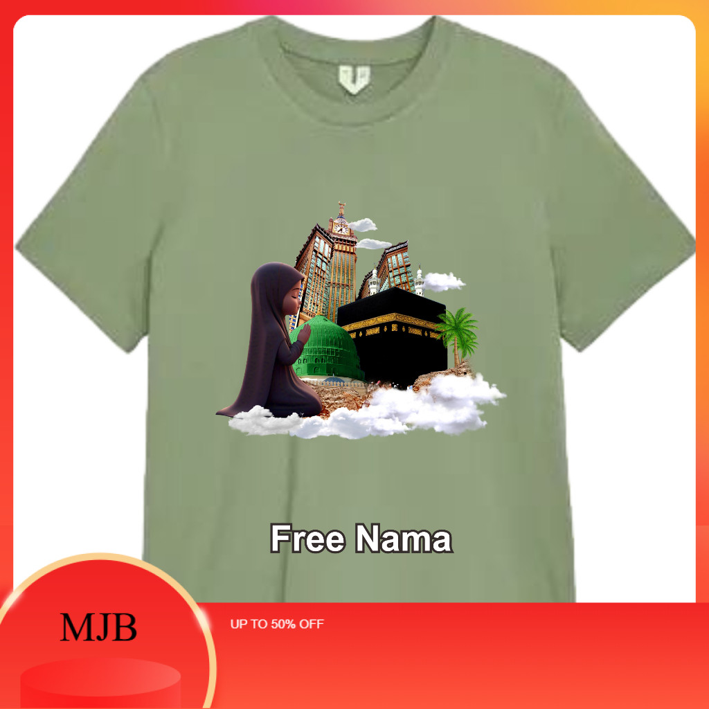 MJB - Kaos Anak Perempuan Motif Mekah Madinah Muslim Fashion Lengan Pendek Gratis Nama Fashion Show 