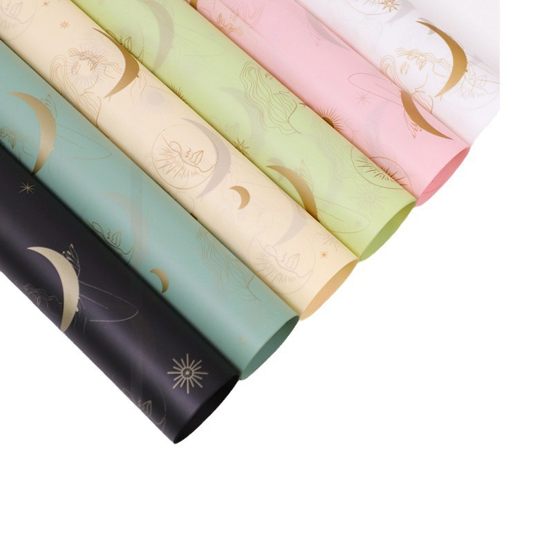 

Isi 20 LEMBAR Kertas Buket Motif Bulan Flower Wrapping Paper Moon Cellophane Florist KB111 SS22