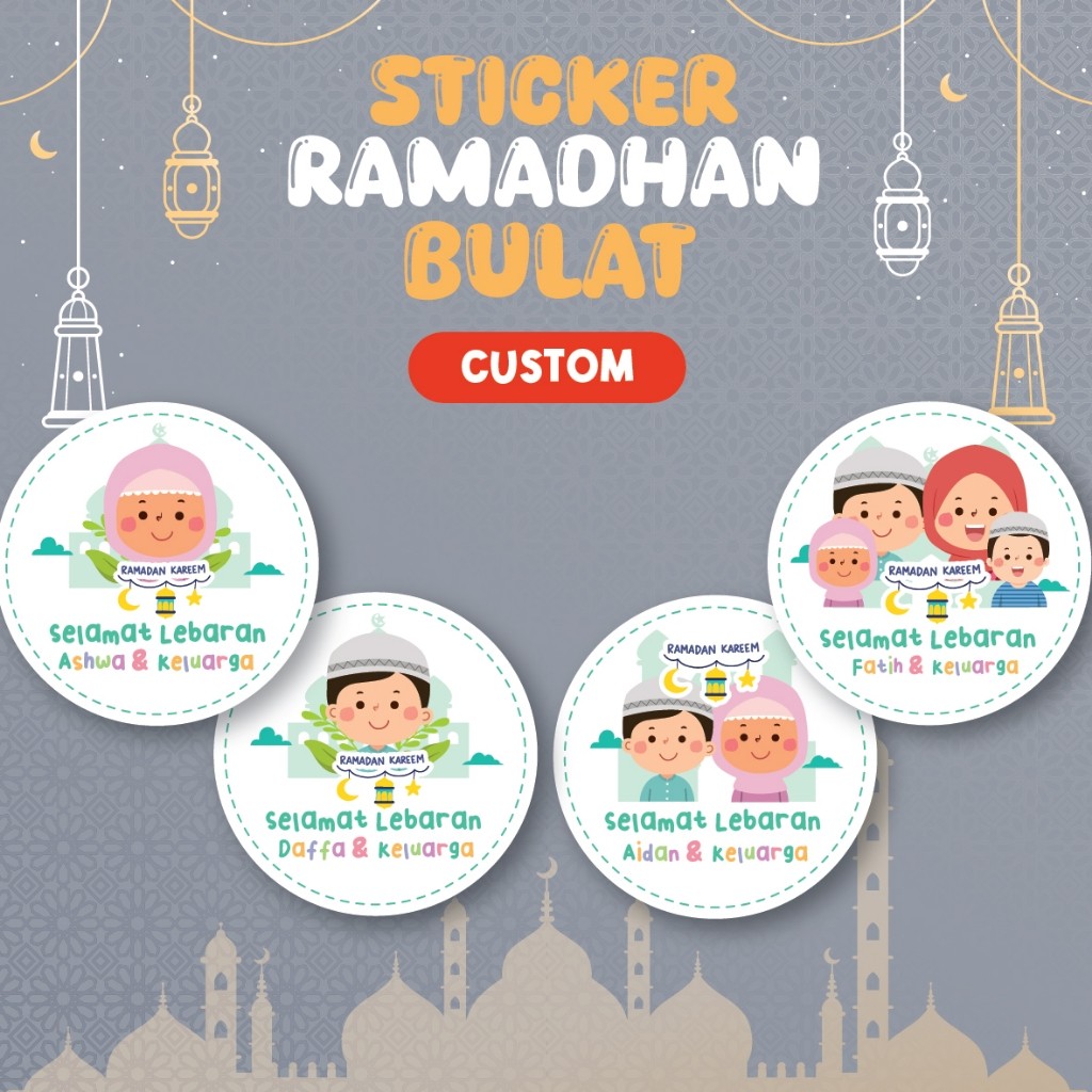 

Stiker Ramadhan Custom bulat stiker, Stiker Hampers, Hadiah Ramadan, Custom Nama dan Tulisan