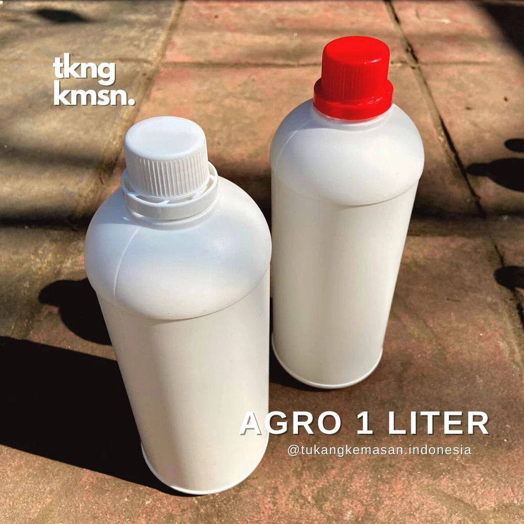 Botol Agro Labor 1000ml Plastik HDPE Putih Solid / Botol Pupuk 1000 ml / Botol Parfum 1 Liter