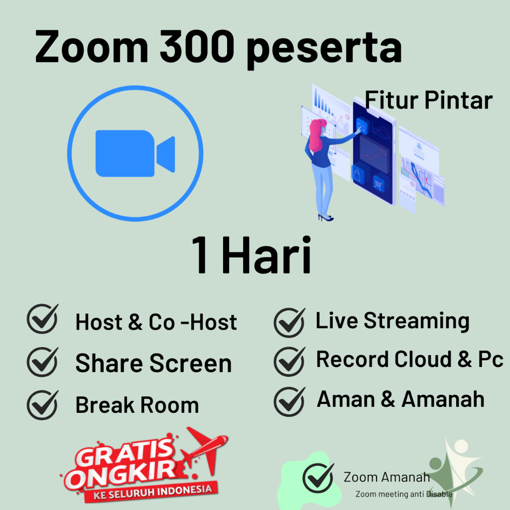 Zoom 1 Hari 300 Peserta Unlimited Meeting Bergaransi (Banips)
