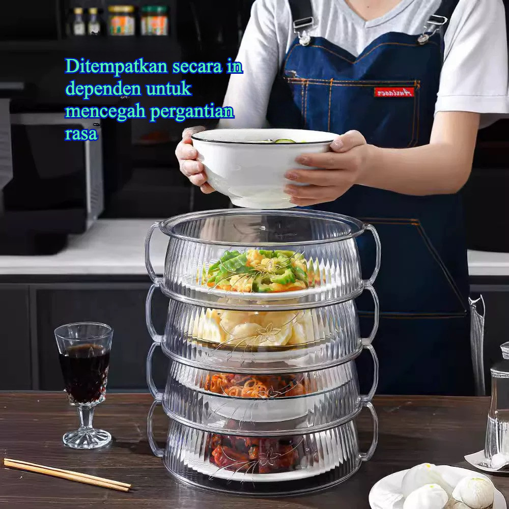 Pelindung makanan anti lalat rak penyimpanan makanan susun, wadah insulasi makanan, kotak penyimpana