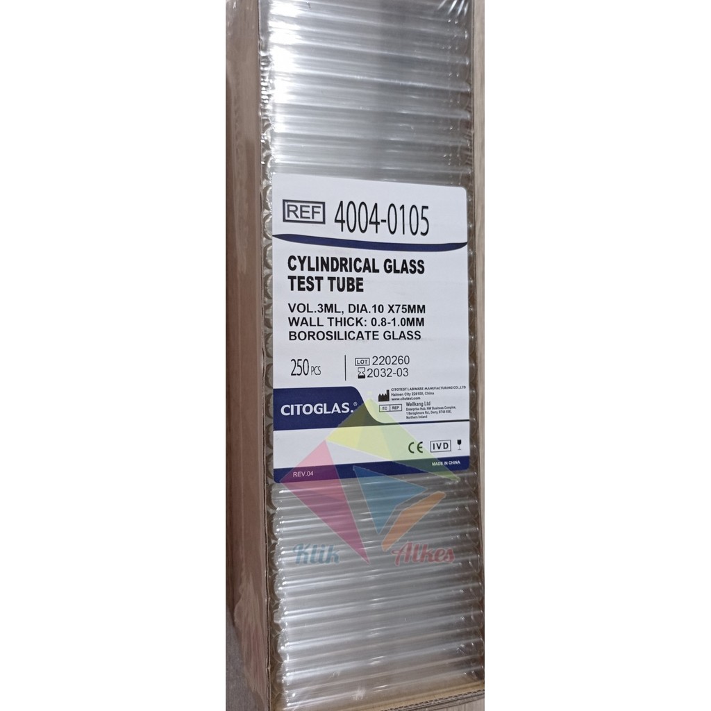 CITOGLAS Test Tube 3ml - Tabung Reaksi 10 x 75 mm
