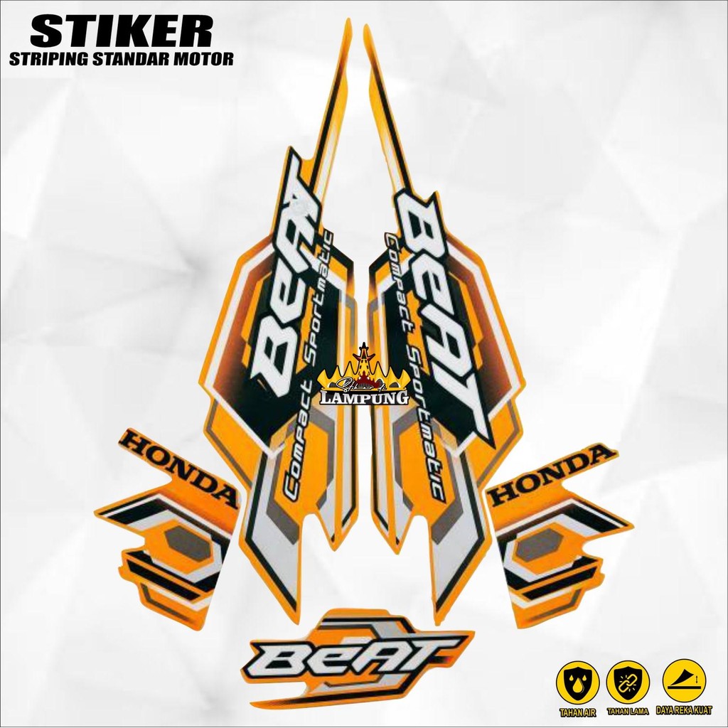 Striping Honda Beat Karbu 2008 Oren List Body Standar