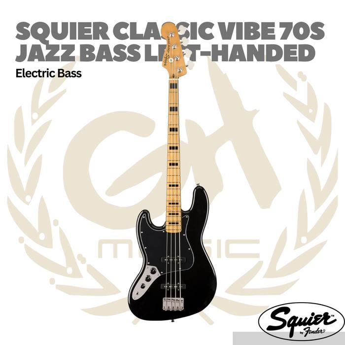 Squier Classic Vibe 70s Jazz Bass Left-Handed Guitar, Maple FB - Bass Elektrik Kidal