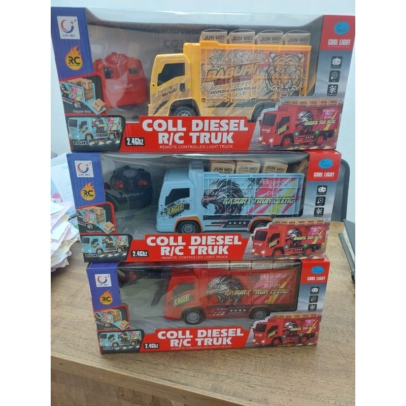 Mainan Anak Mobil RC Truk Oleng Basuri RC Nyala Klakson Teloled dan Nyala Lampu LED 2.4Ghz Anti Bent