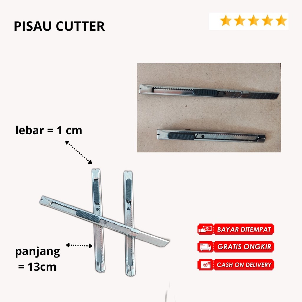

337 Sliver Pisau Cutter / Kater Kecil Besi 60 Derajat Degrees Stainless Samoyed Knife Pisau Steel Pemotong Kertas Packing / N O