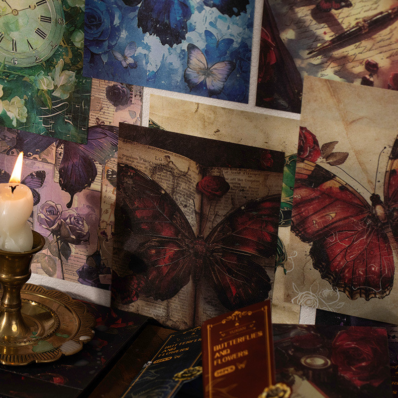 

Mr. Paper, 4 Styles, 36 Sheets/pack, Butterfly Flower Material Paper, Handmade Photo Frame Gift Decoration Base Card Paper