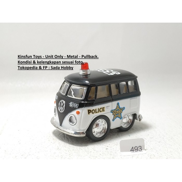 Kinsfun VW Volkswagen Kombi Van Police Car Choro Pullback Unit Only