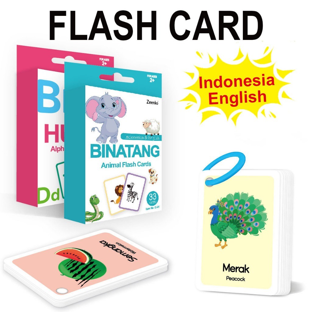 Flash Card Belajar Anak Kartu Edukasi Paud TK Mainan Pembelajaran Flashcard Kreatif Mini Mengenal ma