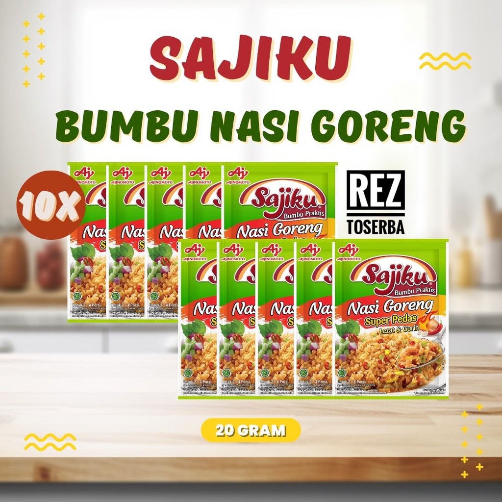 

10 sachet Bumbu Praktis SAJIKU Nasi Goreng Ayam / Super Pedas