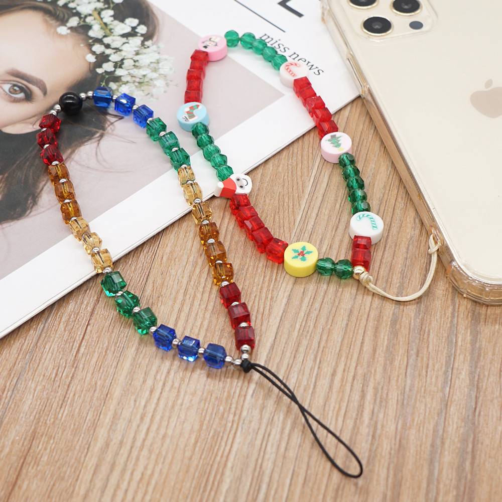 

Go2Boho Christmas Mobile Lanyard Phone Strap Telephone Jewelry Cell Phone Charm Beads Chain Anti-lost Cord 2022 New Year Gift