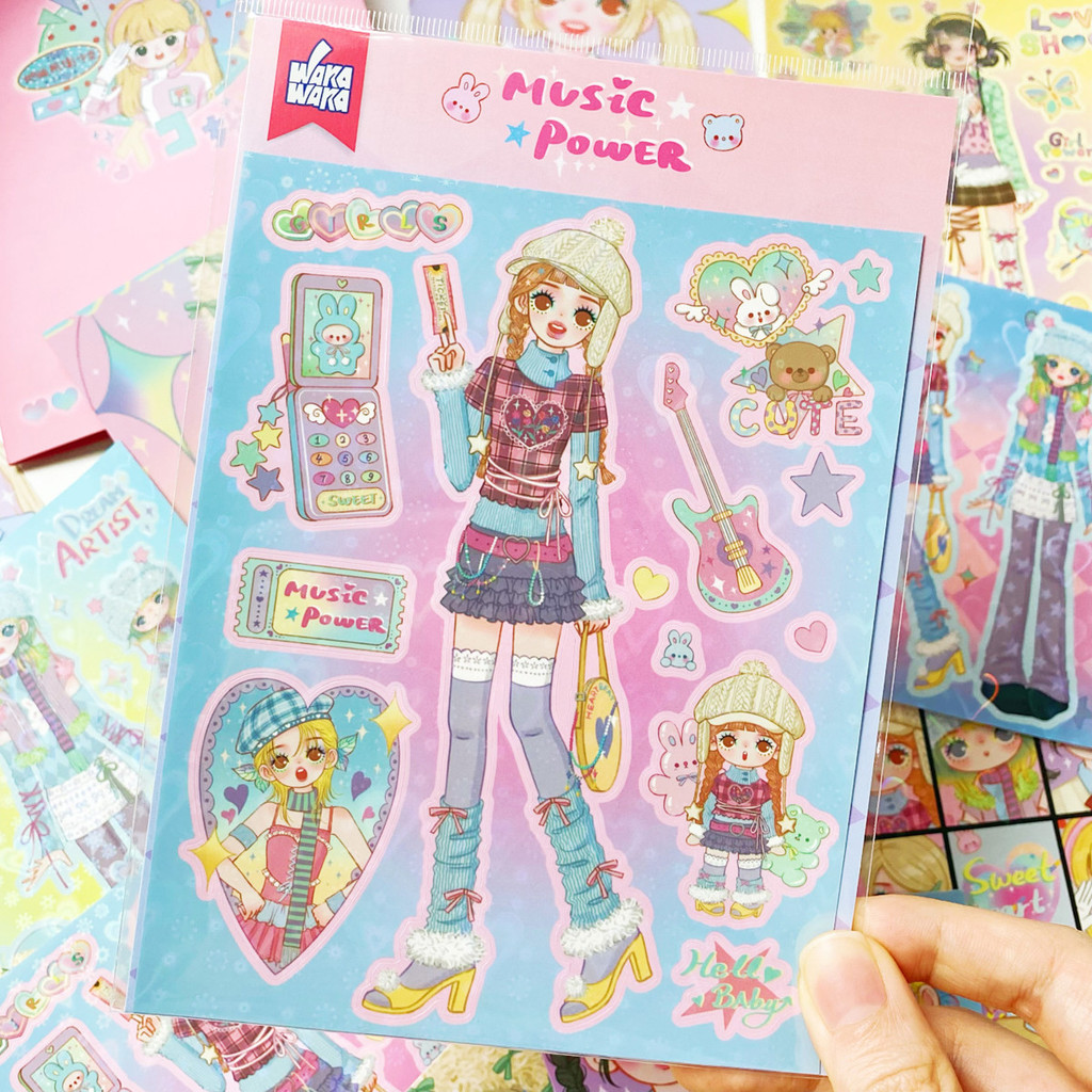 

Scrapbook Stationery Deco Sticker Korean Character Decorative Sticker for Diy Arts Crafts Album Phone Decal Sticker