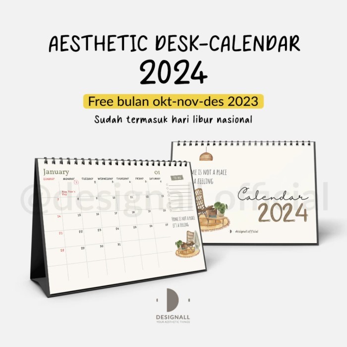 

Andma Kalender 2024 Meja Duduk Aesthetic Spiral HW