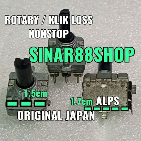 HRG 1pcs ALPS JAPAN ORIGINAL ASLI POTENSIO TAPE MOBIL KLIK ROTARI ROTARY NON STOP  VARIABLE VR TRIMP