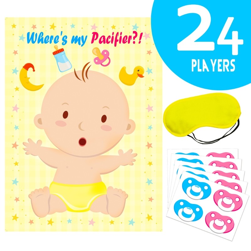 

Baby Shower Games Pin The on The Baby Game Baby Shower Party Game Game Pin The Pacifier on The Baby Game 24 Pacifier Stickers