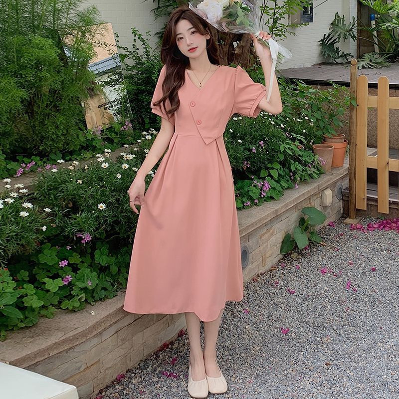 kerah v bahan adem dress hitam sifon gaun hitam vintage dress vintage korea gaun lengan pendek dress