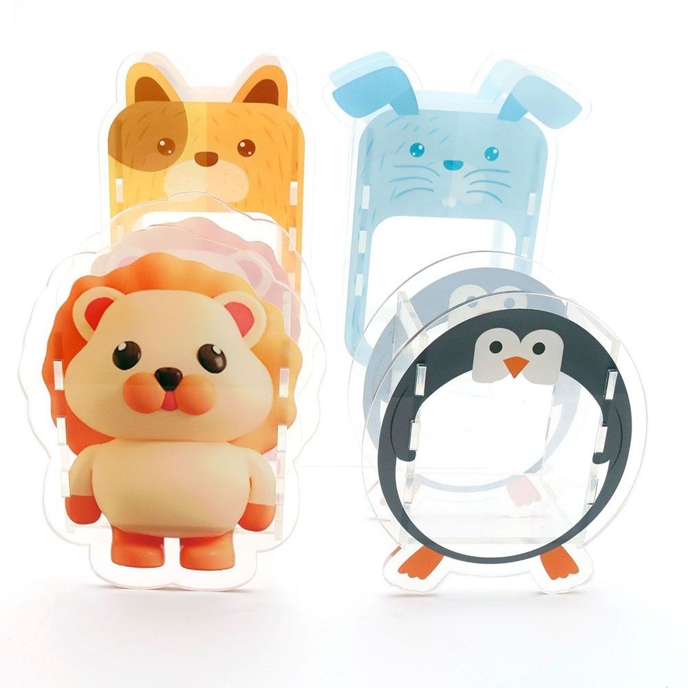 

Cartoon Animal Pen Holder Transparent Acrylic Creative Desktop Pencil Pot Multifunctional Dustproof Pen Container