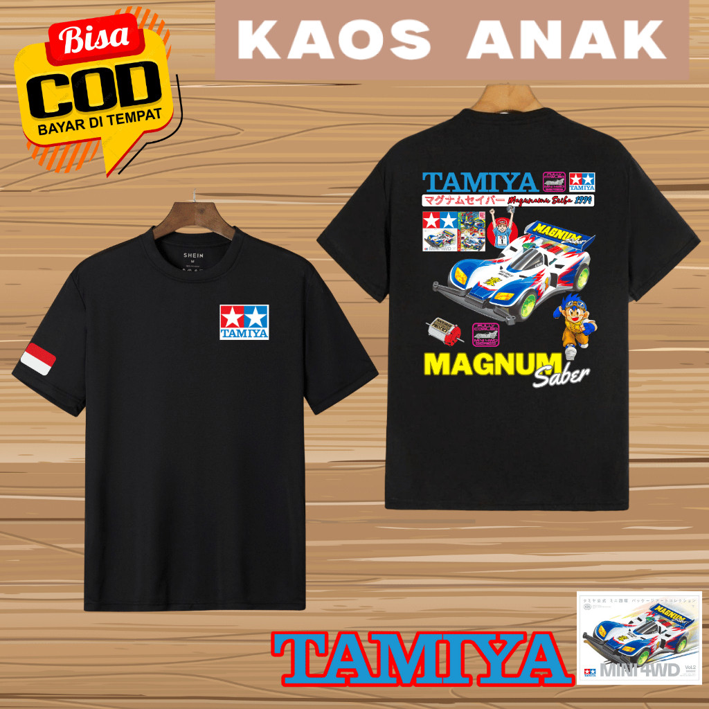 -TamiyaMagnum Sultankaos89 Baju Tamiya Magnum Saber Anak-Anak/ Kaos Kolektor Tamiya Mini 4WD/Seragam