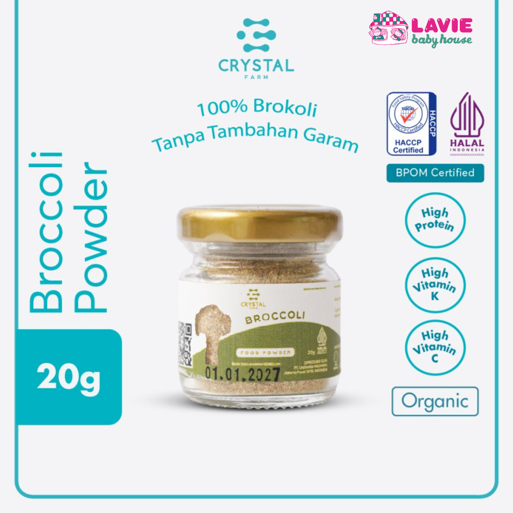 

Crystal Farm | Broccoli Powder (80gr) / Bubuk Sayuran Brokoli / Bumbu MPASI Natural / Bubuk Tabur Gizi Non MSG Sehat
