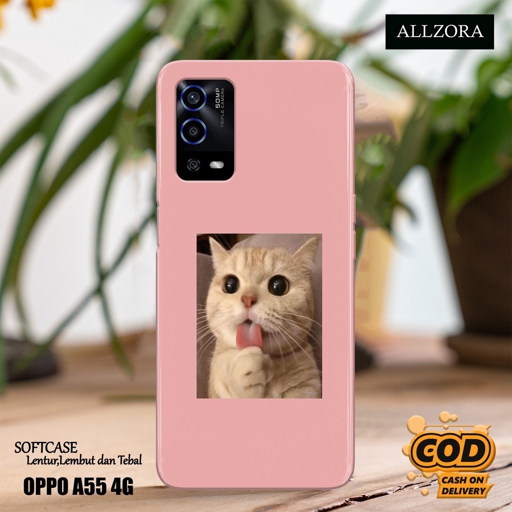 Case Oppo A55 4G Terbaru - Fashion Case KUCING - Casing Hp Oppo A55 4G Terbaru - Softcase Hp Oppo A5