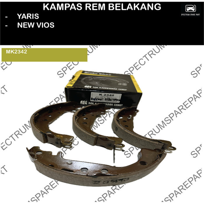 KAMPAS REM BELAKANG BRAKE SHOE YARIS - NEW VIOS MK2342