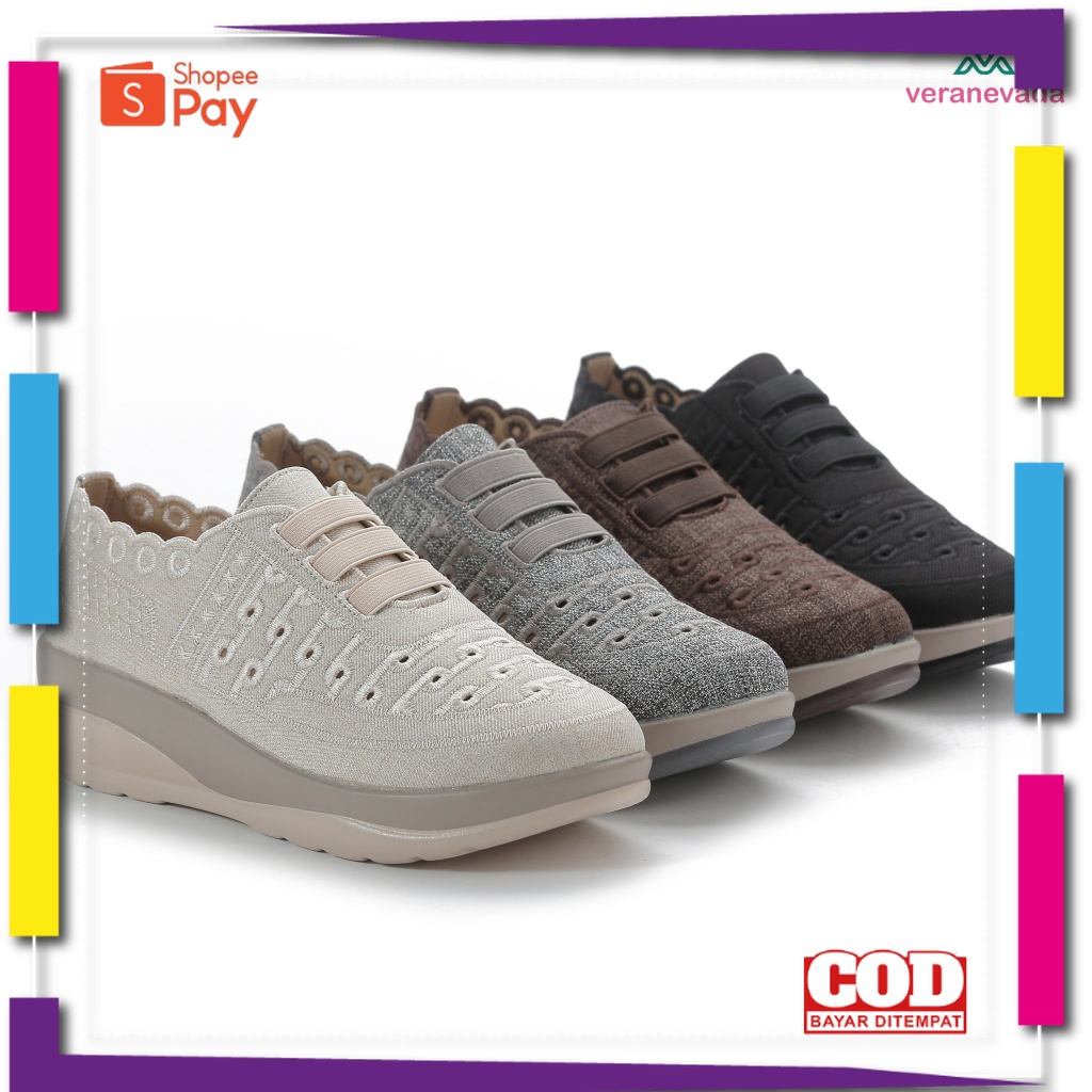 UKURAN SIZE 37 38 39 40 41 42 43 44 45 / Vera Nevada Sepatu Wedges Wanita Shoes VN1238