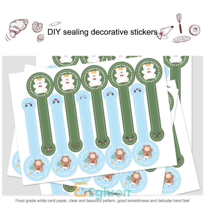 

✨COD stiker penyegel kotak kue kue berperekat bulat, stiker dekoratif DIY-EG