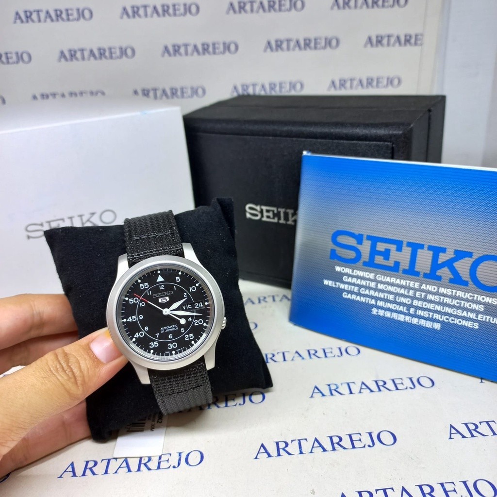 Jam Tangan Pria Seiko 5 SNK809K2 Black Military Strap Automatic SNK809