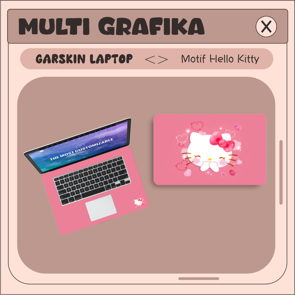 Sticker Laptop Motif Hellokitty cute Cover Protector Notebook Skin Garskin  Minimalis dan Cantik Pel