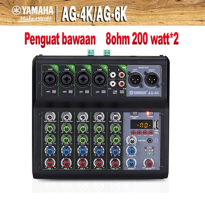 Promo yamaha/original power mixer,mixer karaoke,Profesional power amplifier mixer audio,USB/Bluetooth interface/built-in 3-band EQ/bawaan Memiliki phantom power 48v Free ongkir