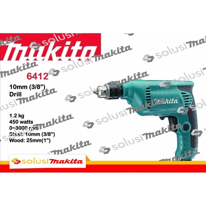 Makita 6412 Mesin Bor Listrik 10mm Bor Tangan Bor Besi Bor Kayu Bor Plastik
