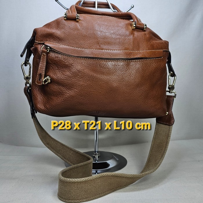 Furla original authentic japan caramel genuine leather 2way shoulder hand bag tas selempang bahu & j