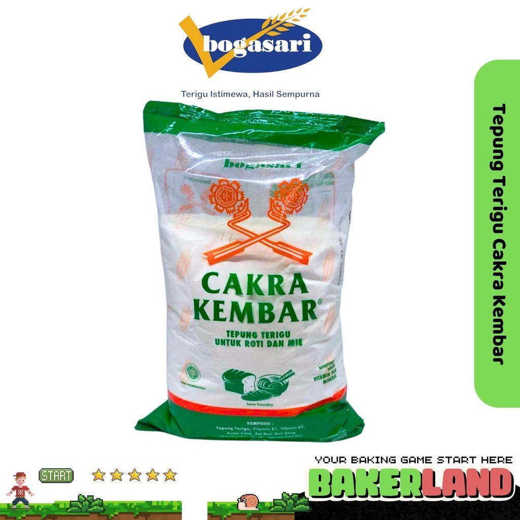 Bogasari Tepung Terigu Cakra Kembar /  Tepung Terigu 1 kg / Tepung Terigu Serbaguna / Tepung Bogasar