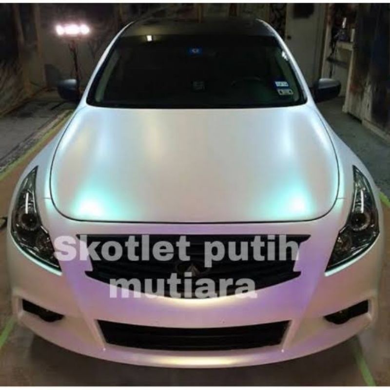 Stiker Putih Mutiara Skotlet Putih Bunglon Scotlet Putih Glossy