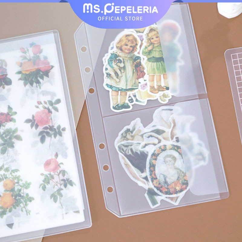 

Ziplock Binder Pocket PVC/Zipper Binder PVC A5-A6/Ziplock bag/ Pouch/Zipper PVC Diary Notebook 6 Ring -Ms.Pepeleria