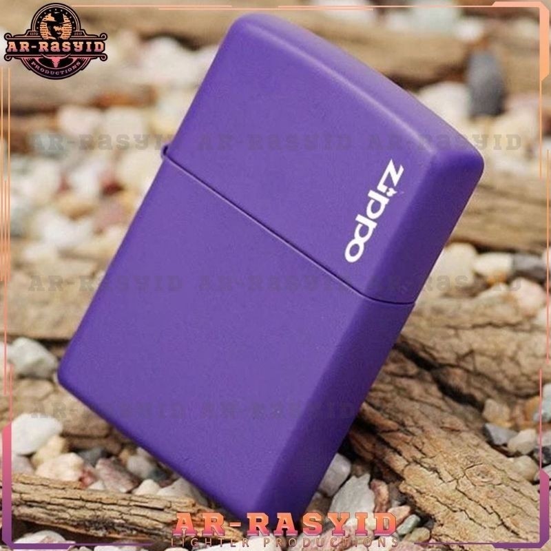 Korek Api Zipo Matte Purple Grade ORI BISA COD  Free Batu sama Minyak 75ml BPS