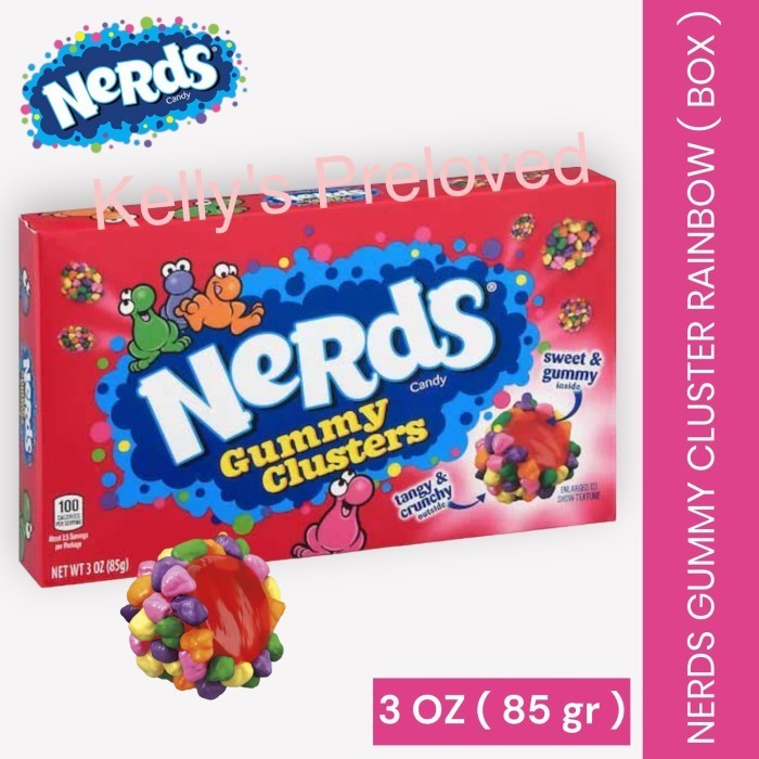 

NERDS GUMMY CLUSTERS RAINBOW BOX 3 OZ | NERD CANDY 85 GR | USA