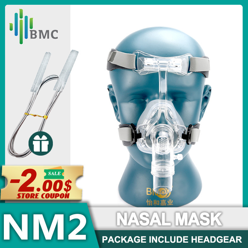 BMC CPAP Mask Nasal Mask With Headgear Strap NM2 Suitable for Most CPAP Luna CPAP Mask RESmart CPAP 