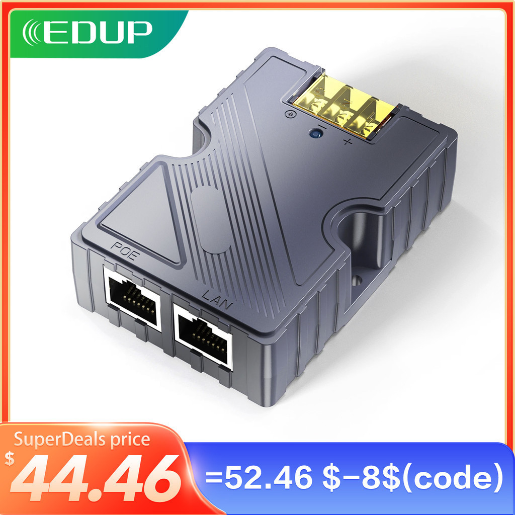 EDUP 150W PoE Injector Powering Connectivity for Satellite Internet Surge Protection ESD GigE Passiv