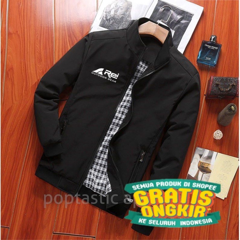 Jaket Pria REI Outdoor Semi Waterproof Anti Air Jaket Harrington Musim dingin/ Best seller