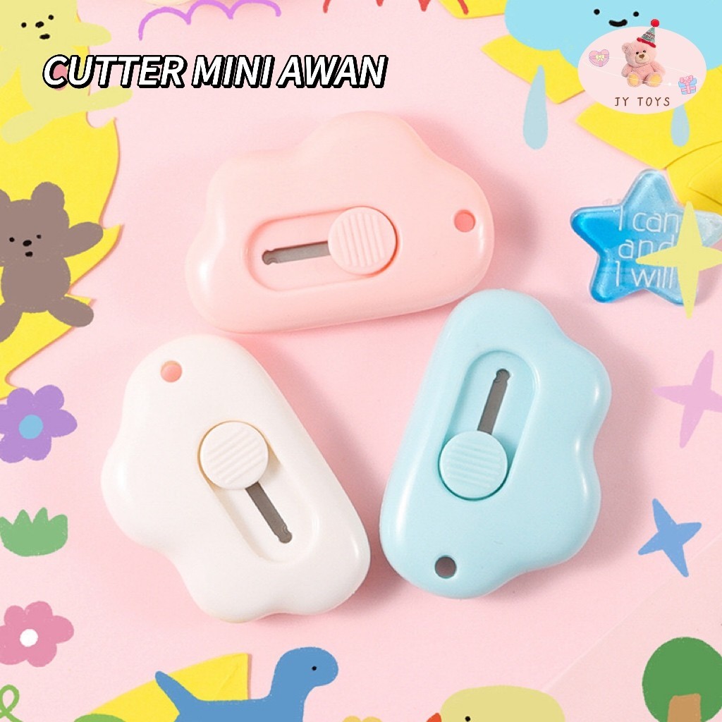 

Cutter Mini Bentuk Awan Lucu Potable Pisau Kecil