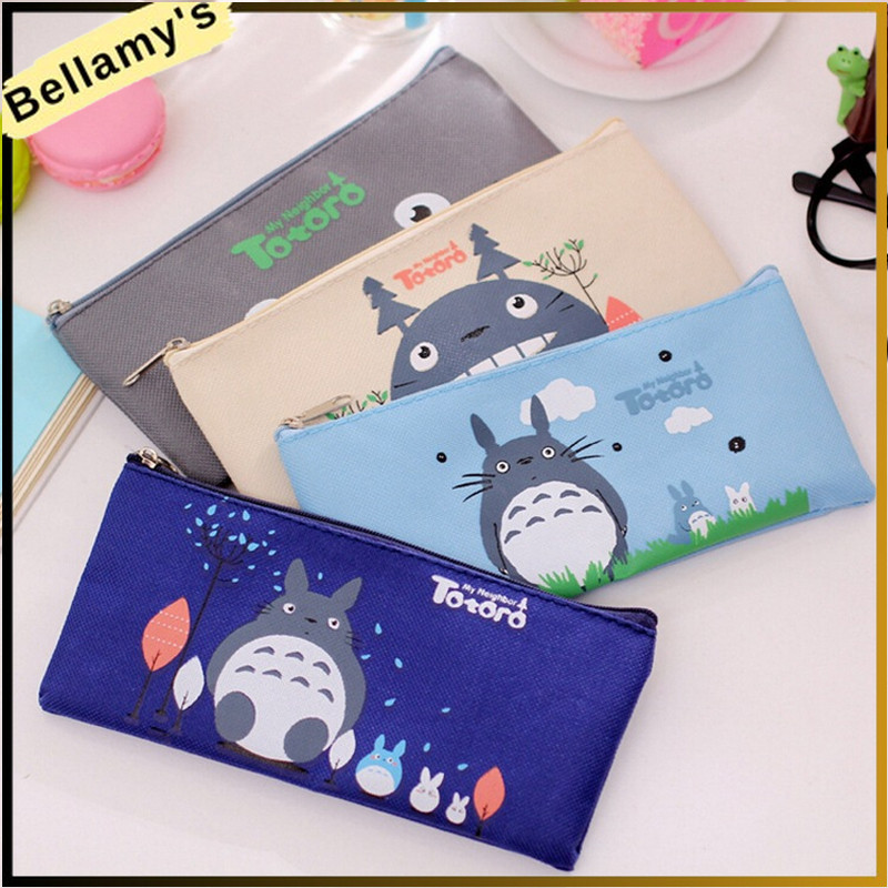 

COD ❤️Tas Pena Kanvas Kartun Kreatif Tas Alat Tulis Ritsleting Lucu Tas Pensil Siswa